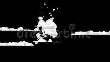 烟雾动画从快速运动。 游戏动画元素。 卡通蒸汽<strong>云</strong>。 <strong>循环</strong>黑色动画。